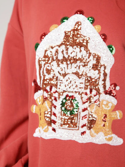 Festive Gingerbread House Print Women’s Hoodie