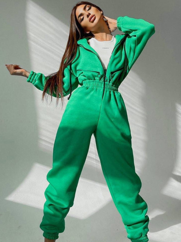 Title: Women Zip Up Casual Tracksuit Set