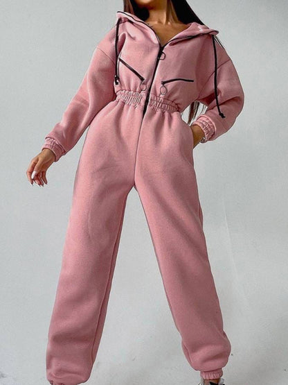 Title: Women Zip Up Casual Tracksuit Set