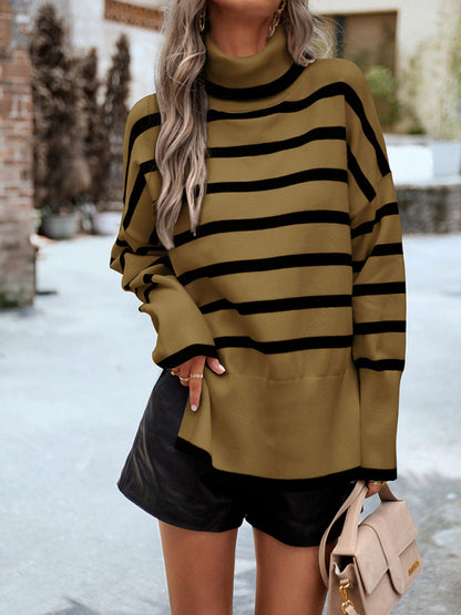 Women’s Casual Striped Knit Sweater Top