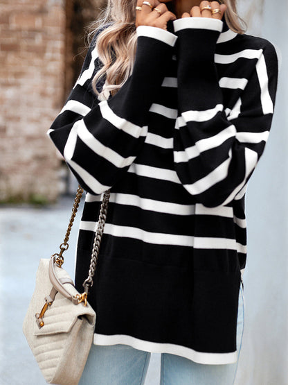 Women’s Casual Striped Knit Sweater Top