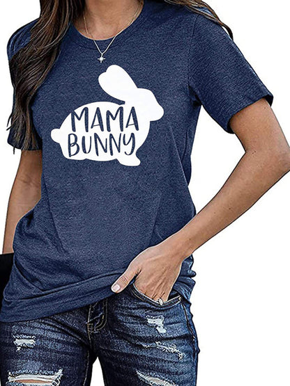 T-shirt de Pâques pour femme avec imprimé drôle de lapin MAMA 