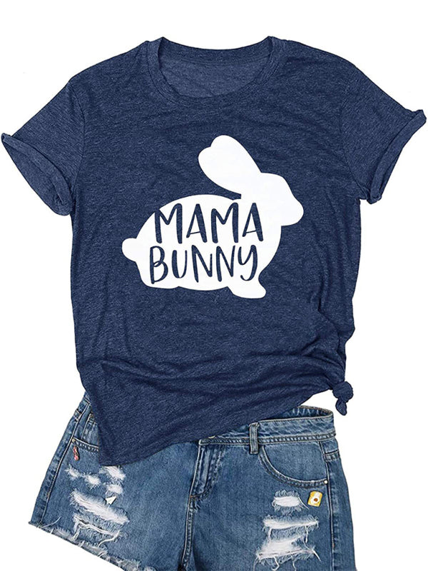 T-shirt de Pâques pour femme avec imprimé drôle de lapin MAMA 