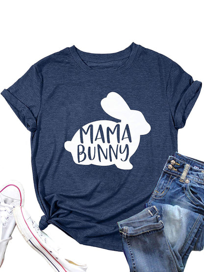 T-shirt de Pâques pour femme avec imprimé drôle de lapin MAMA 