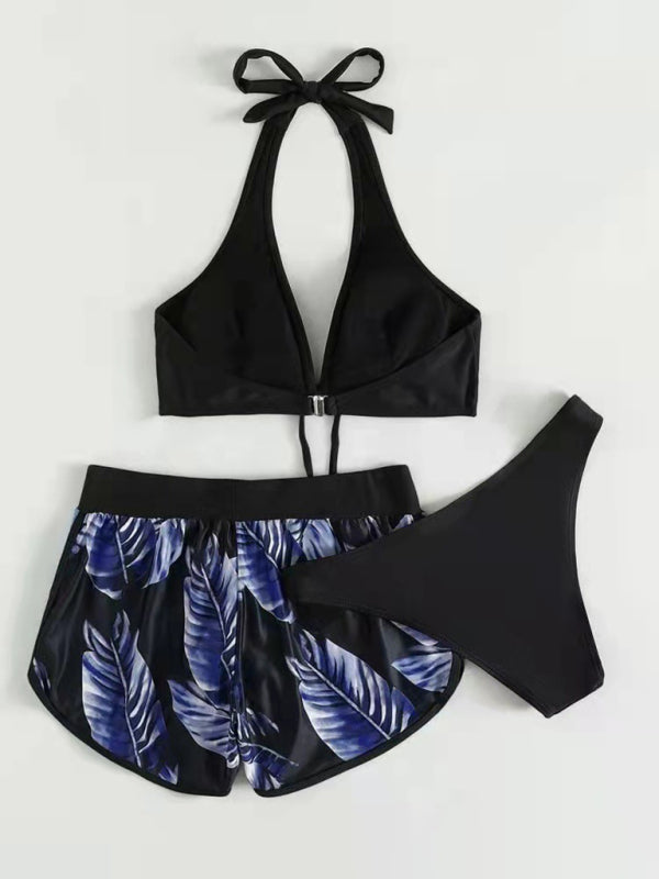 New fashionable multi-color printed sexy bikini three-piece set