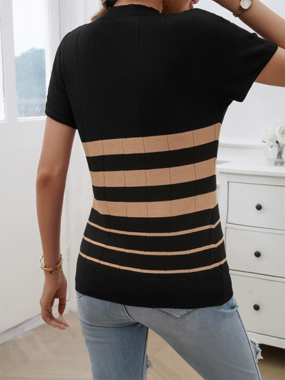 Women's Spring and Summer Temperament Slim Striped Sweater