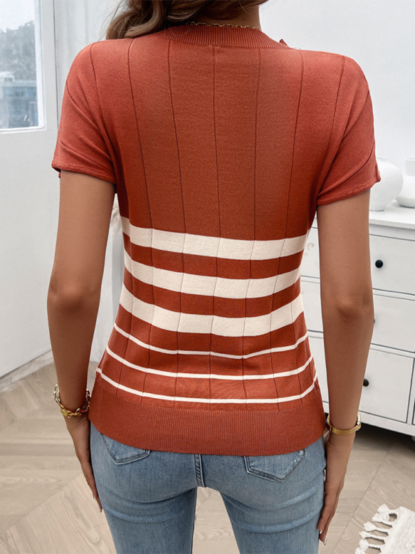 Women's Spring and Summer Temperament Slim Striped Sweater