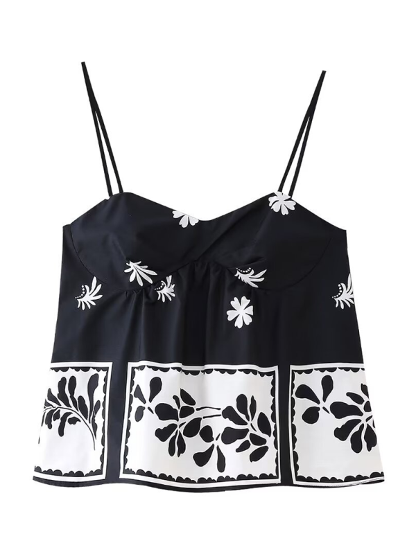 Suspender printed top