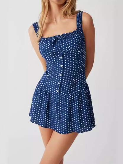 Polka dot print slip dress