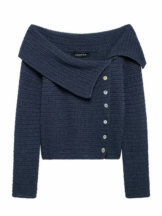 New Street Fashion One Neck Sweater Knit Top