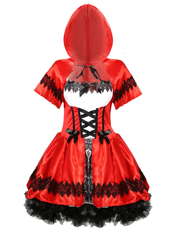 Halloween Little Red Riding Hood Costume New Castle Queen Cosplay Uniform