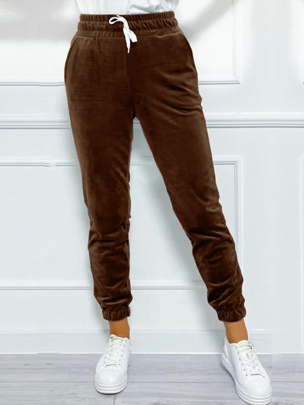 New autumn and winter versatile elastic waist casual pants