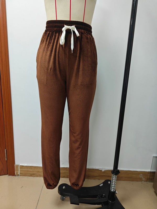 New autumn and winter versatile elastic waist casual pants