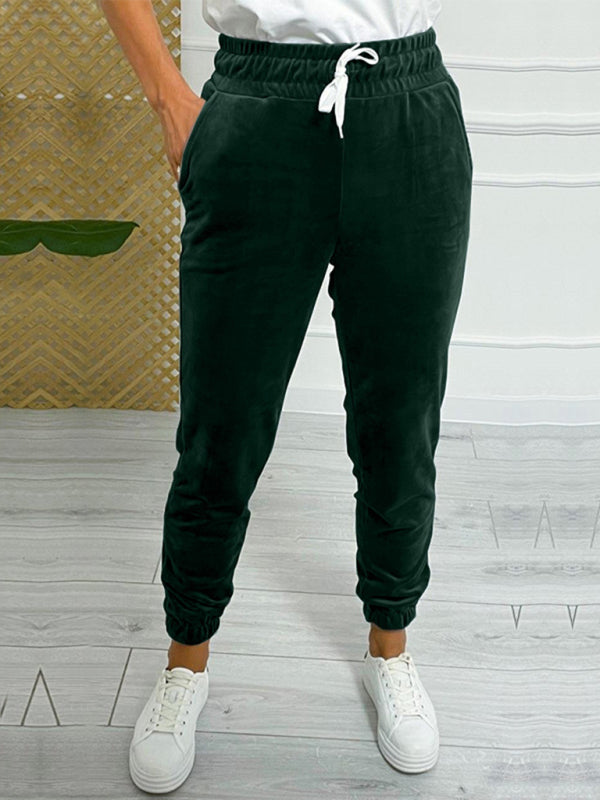 New autumn and winter versatile elastic waist casual pants