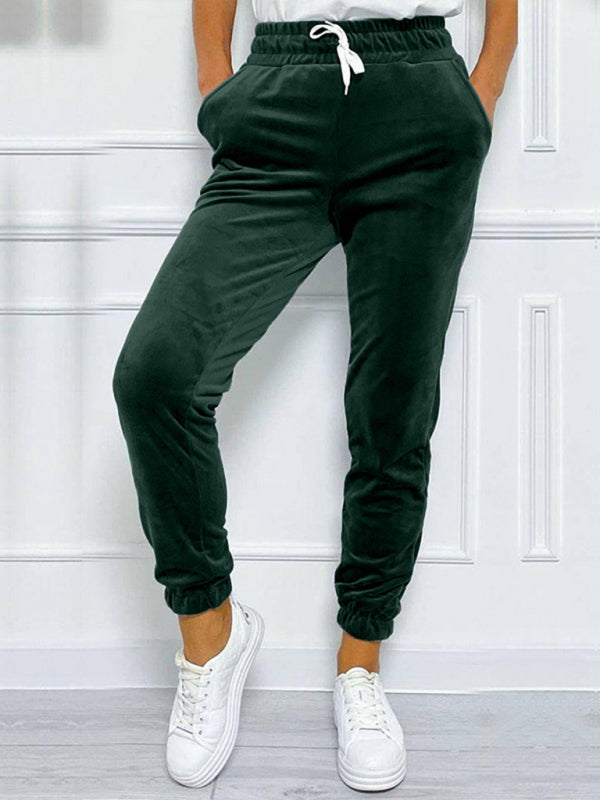 New autumn and winter versatile elastic waist casual pants