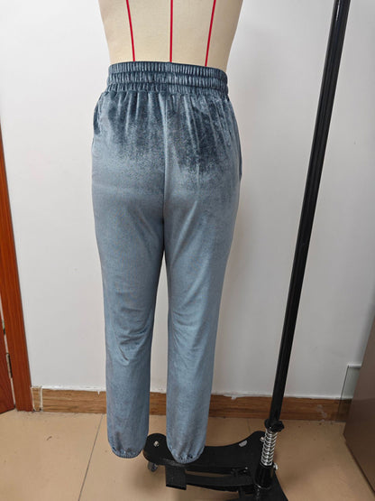 New autumn and winter versatile elastic waist casual pants