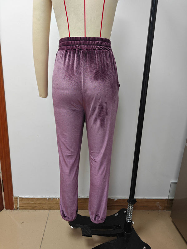 New autumn and winter versatile elastic waist casual pants