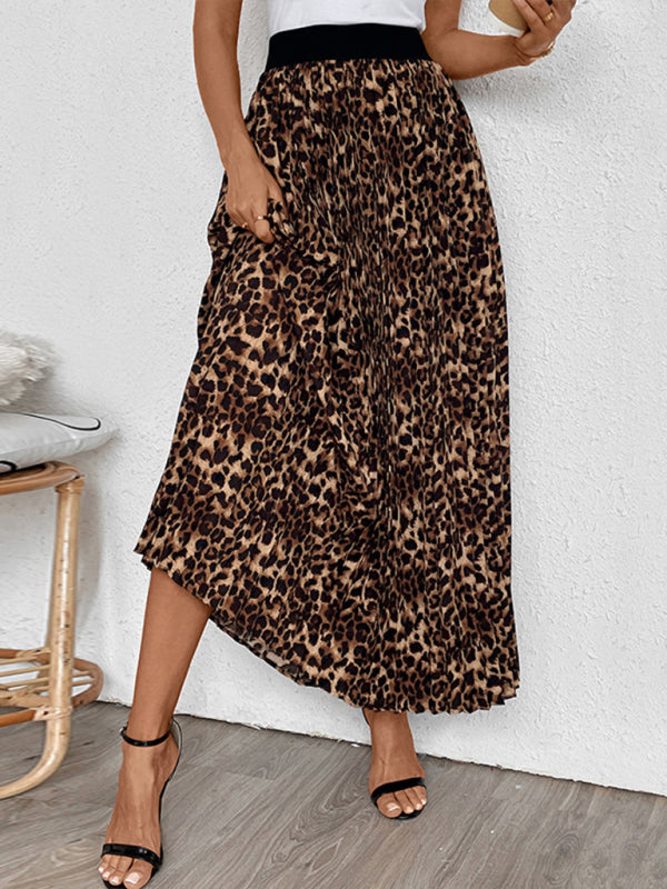 New Leopard Pleated Skirt