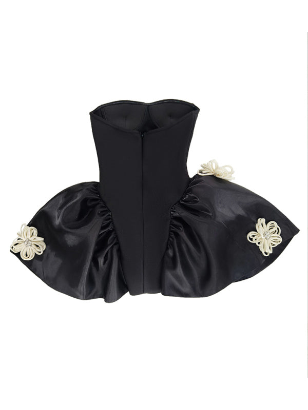 Robe bandage fleurie noire avec tutu Tutu 