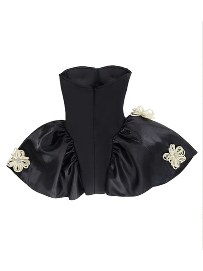 Robe bandage fleurie noire avec tutu Tutu 