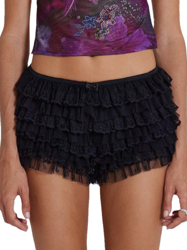 Ruffled Wavy Low Rise Shorts