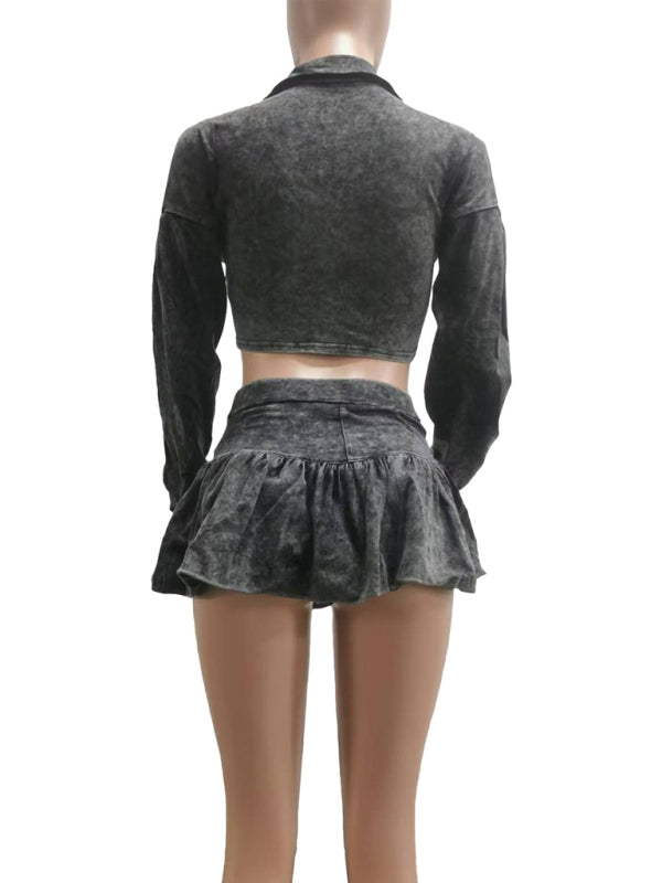 New Fashion Women's Distressed Skirt Set (with Safety Pants Inside)