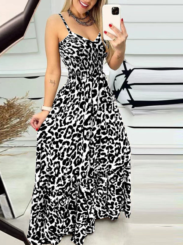 New Leopard Print V-Neck Dress