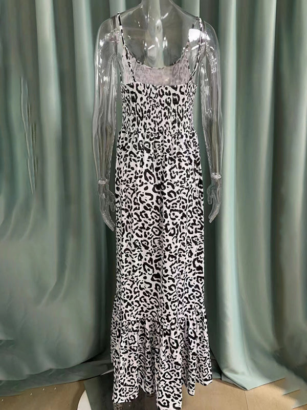 New Leopard Print V-Neck Dress