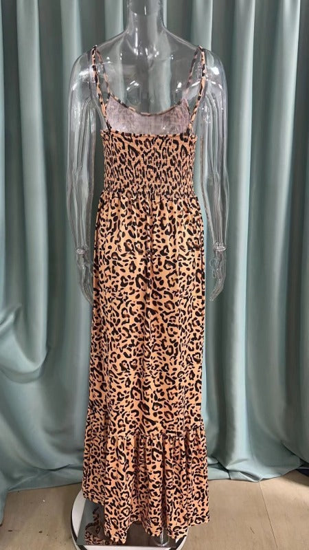 New Leopard Print V-Neck Dress