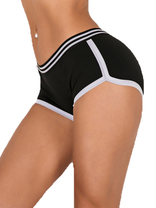 Short de sport rayé élastique sexy yoga short boxer imprimé léopard pour l'intérieur et l'extérieur 