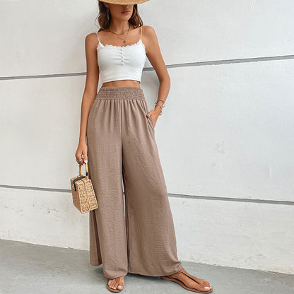 New casual solid color flared wide-leg pants